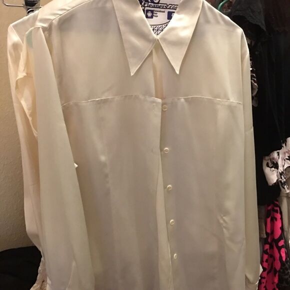 PERFECT THICK Silk Collar Top for Elegance - Picture 3 of 4